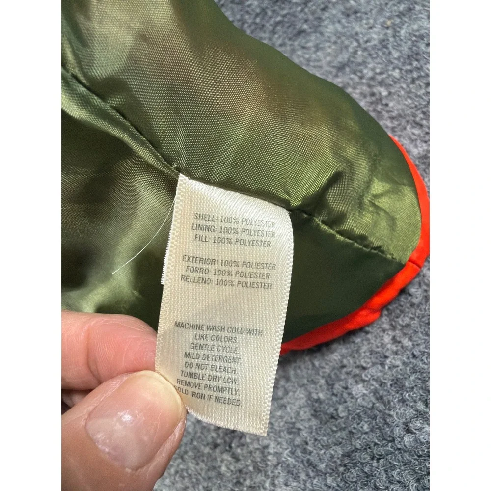 OshKosh Bgosh Kids Orange Puffer Vest Olive Green Lining Size 4 B216E413-OK